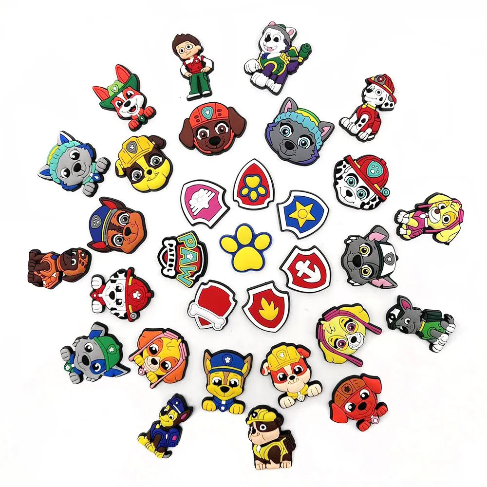 Breloques pour chaussures en PVC Pat'Patrouille, animaux de dessin animé, décorations DIY pour Crocs, chaussures de fête, jouets pour enfants, accessoires cadeaux de Noël