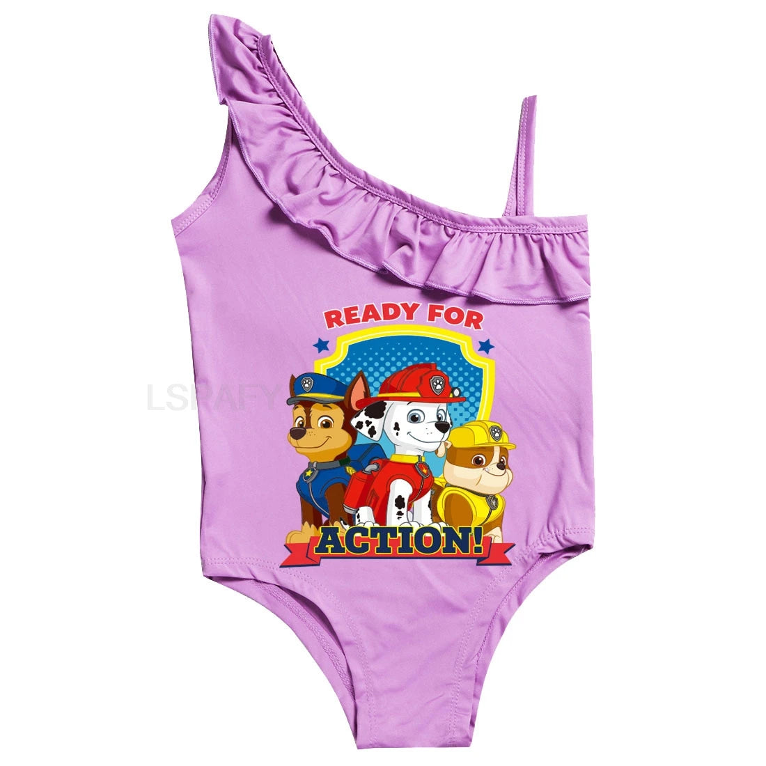 Maillot de bain une pièce PAW PATROL coupe ajustée, motif dessin animé, polyvalent, imprimé lettres, en soie glacée respirante, grande taille, pour la plage