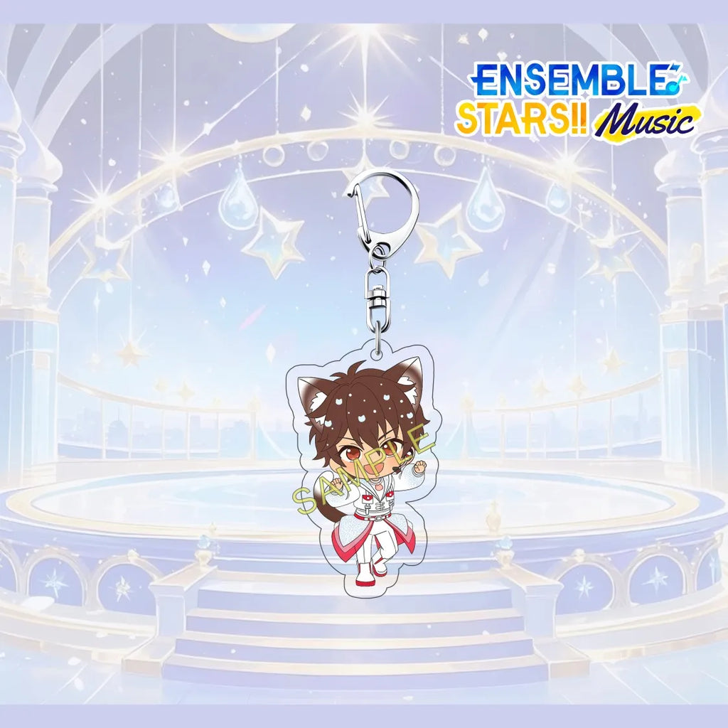 Porte-clés en acrylique de 6 cm avec personnage mignon de l'anime Ensemble Stars, pendentif pour sac à dos, décoration de clé de voiture, cadeau de collection pour fans