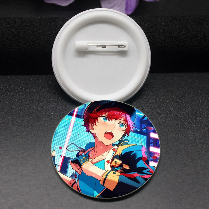 Ensemble d'étoiles rondes faites à la main pour sac à dos, épingles de dessin animé amusantes, accessoires de collection d'anime, décoration de chapeau d'insigne, broches encliquetables