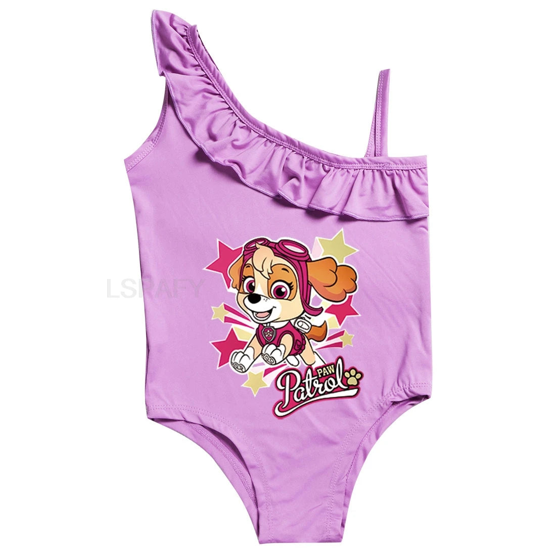 Maillot de bain une pièce PAW PATROL coupe ajustée, motif dessin animé, polyvalent, imprimé lettres, en soie glacée respirante, grande taille, pour la plage