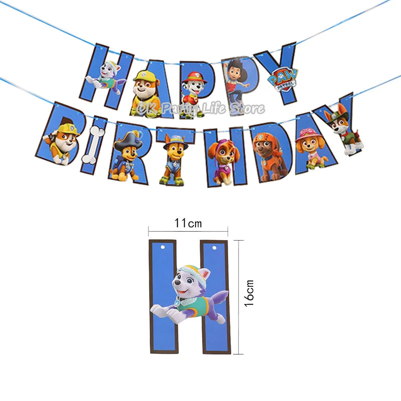 PAW Patrol – décoration de fête d'anniversaire, ensemble de ballons, vaisselle jetable, fournitures pour événements pour enfants, bannière, cadeau d'arrière-plan, nouvelle Version