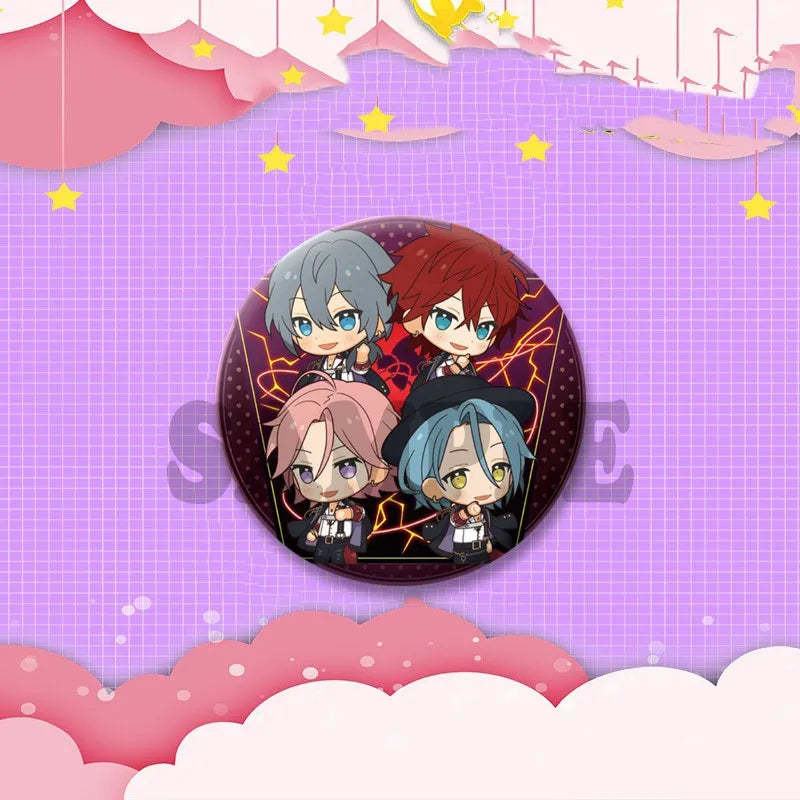 Ensemble étoiles jeu Badge rond créatif dessin animé idole bouton broche vêtements sac à dos bijoux accessoires décoration épinglettes