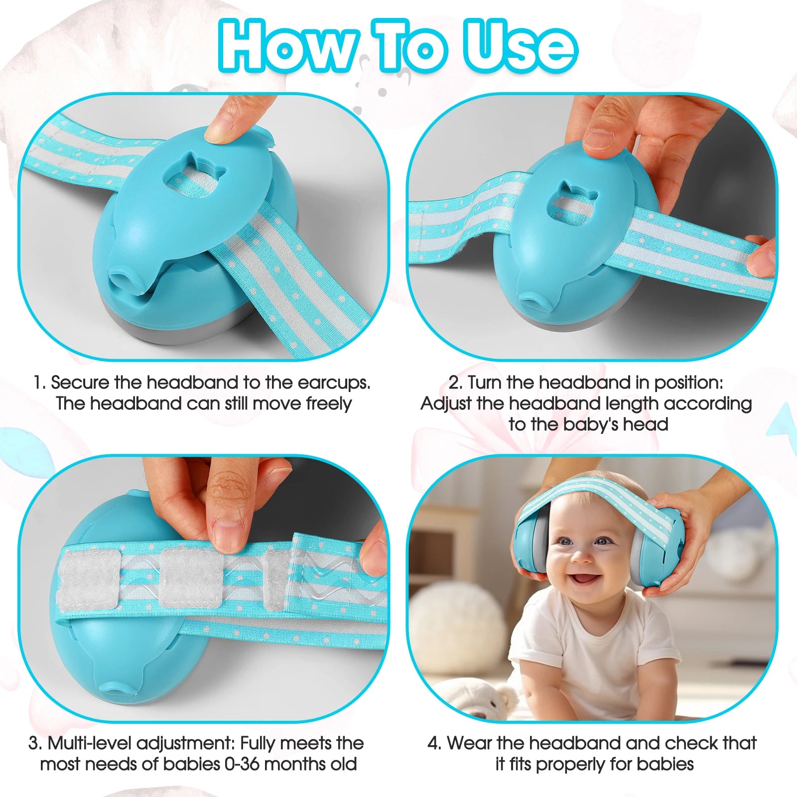 C10 ProtectioCasque Anti-Bruit Bébé C10 – Protection Auditive Confortable pour Nouveau-Nés et Enfants