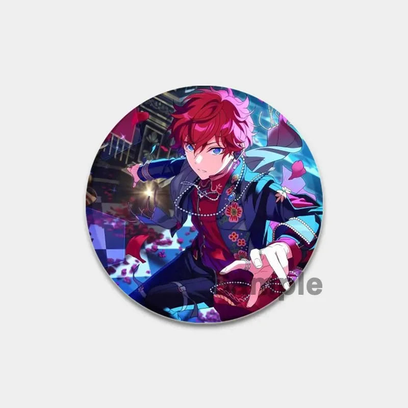 Ensemble d'étoiles rondes faites à la main pour sac à dos, épingles de dessin animé amusantes, accessoires de collection d'anime, décoration de chapeau d'insigne, broches encliquetables