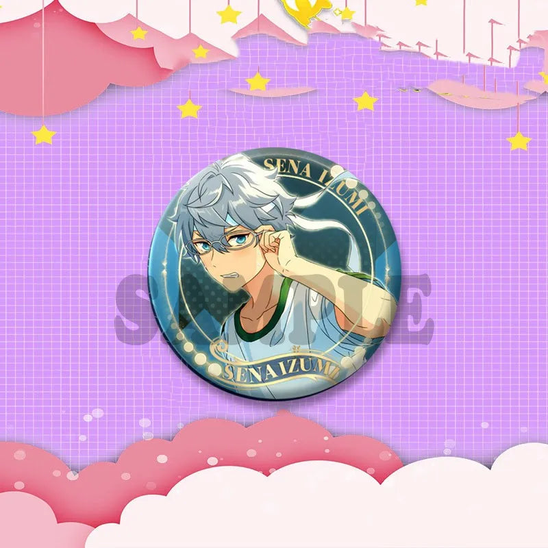 Ensemble étoiles jeu Badge rond créatif dessin animé idole bouton broche vêtements sac à dos bijoux accessoires décoration épinglettes