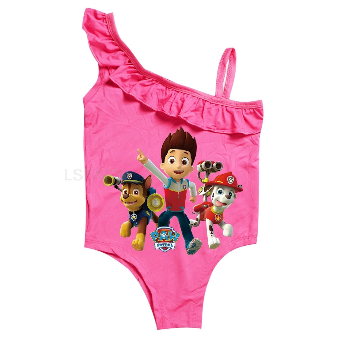 Maillot de bain une pièce PAW PATROL coupe ajustée, motif dessin animé, polyvalent, imprimé lettres, en soie glacée respirante, grande taille, pour la plage