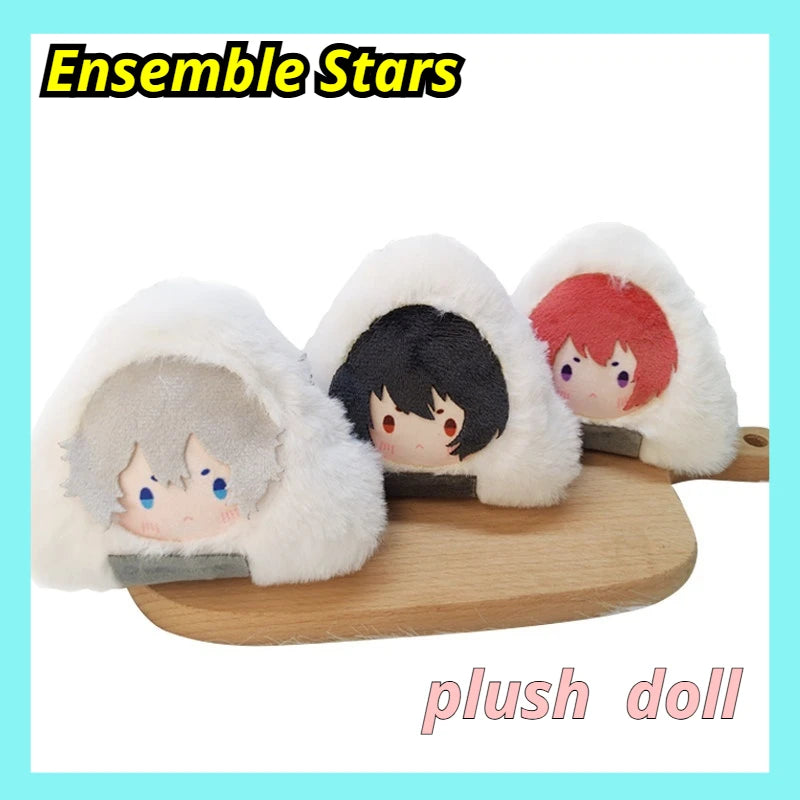 Porte-clés en peluche original Kawaii Ensemble Stars Onigiri 10 cm en fausse fourrure de lapin et coton PP, pendentif pour sac Ita, Rei Sakuma Tsukasa Suou