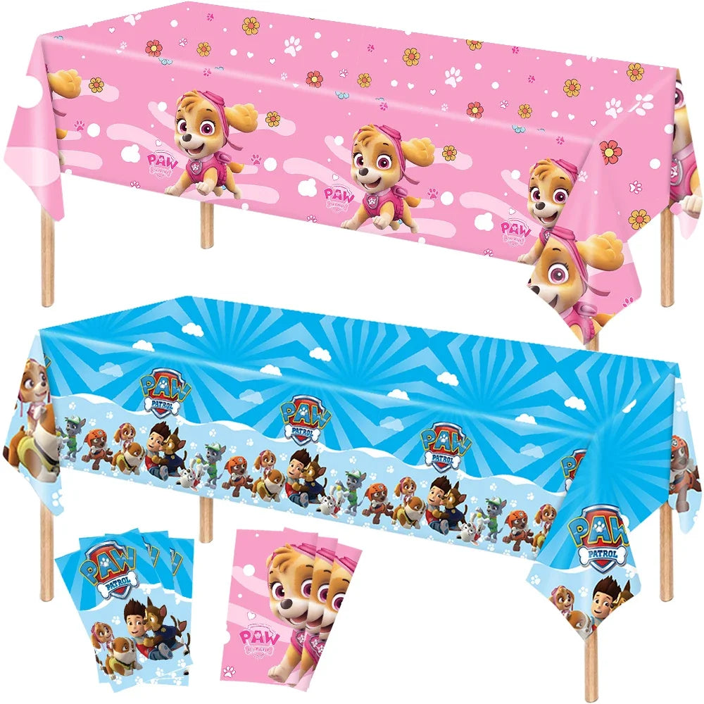 Paw Patrol – nappe d'anniversaire pour chien, décoration pour garçon et fille, réception-cadeau pour bébé, rose et bleu, fournitures de fête, cadeaux