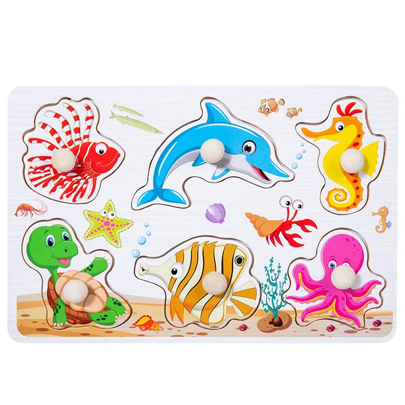 Puzzles en bois Montessori pour bébé, jouets dePuzzle Montessori en Bois pour Bébé – Animaux, Fruits et Véhicules – Jouet Éducatif d’Éveil dès 2 Ans