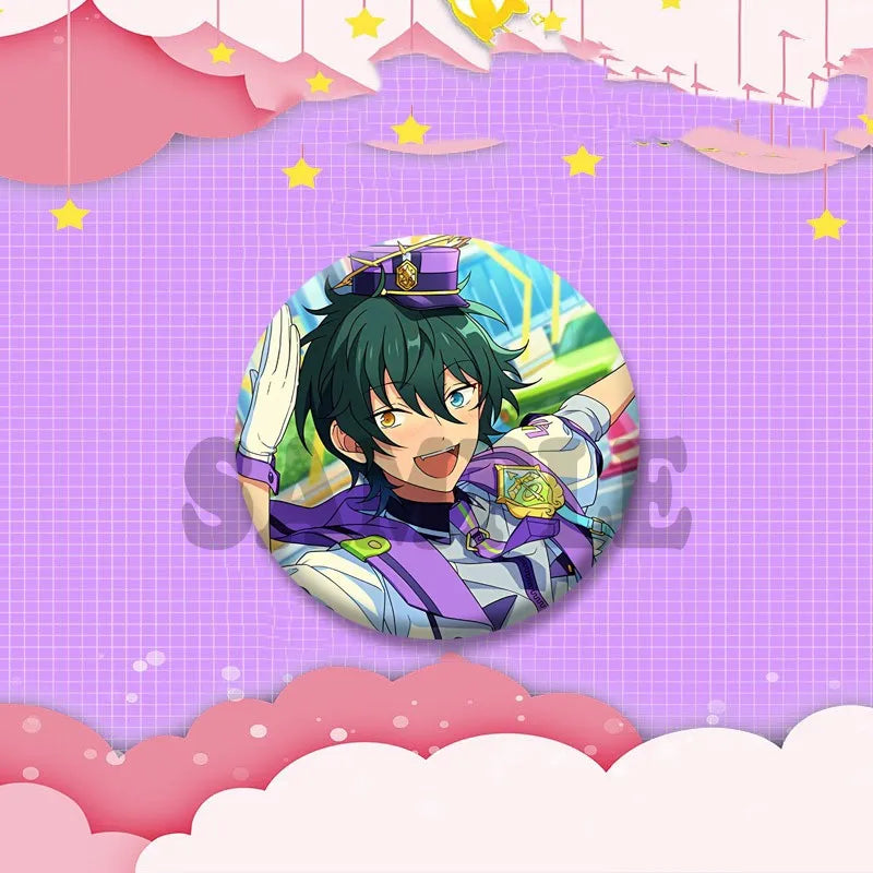 Ensemble étoiles jeu Badge rond créatif dessin animé idole bouton broche vêtements sac à dos bijoux accessoires décoration épinglettes