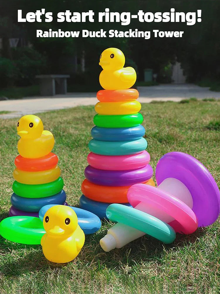 Canard Arc-en-Ciel Montessori à Empiler – Jeu d'Éveil et de Motricité pour Enfants